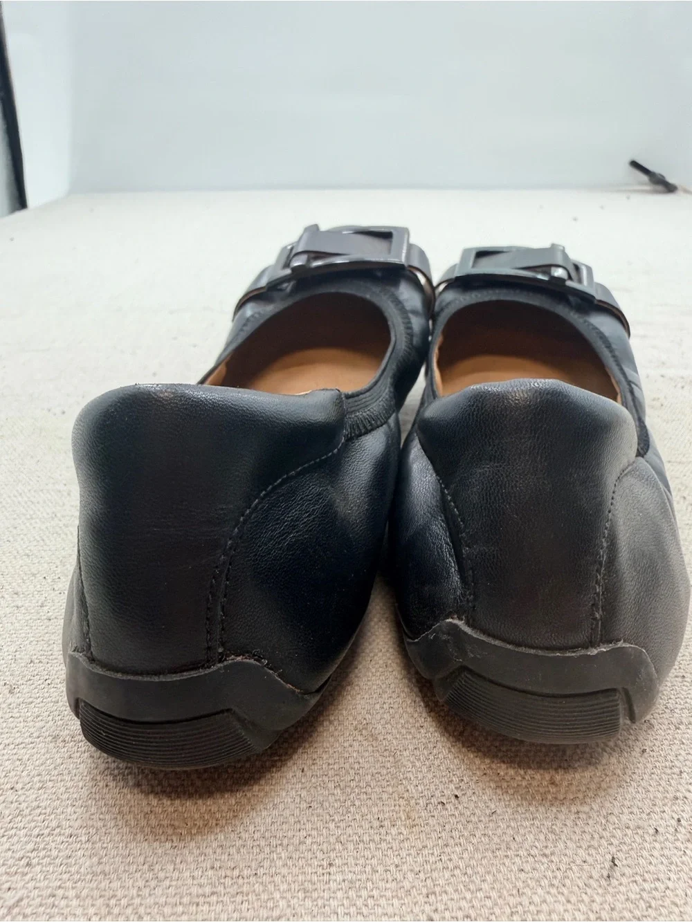 Nine West Black Buckle Ballet Flats